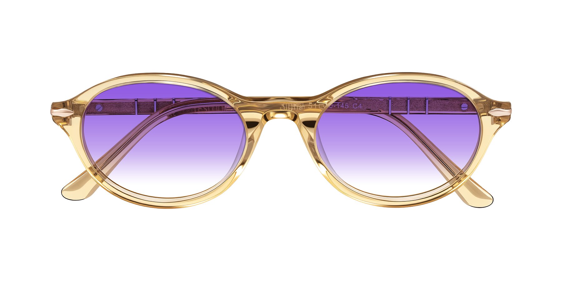 Folded Front of Sidriah in Transparent Amber with Purple Gradient Lenses