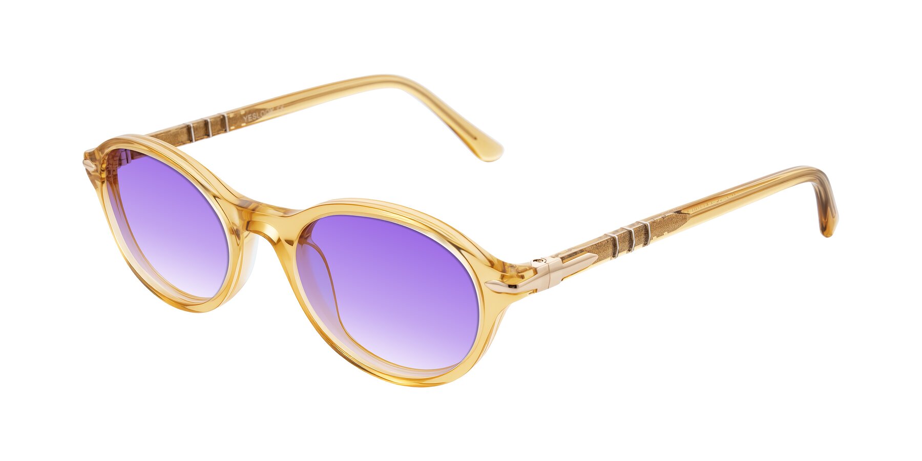 Angle of Sidriah in Transparent Amber with Purple Gradient Lenses