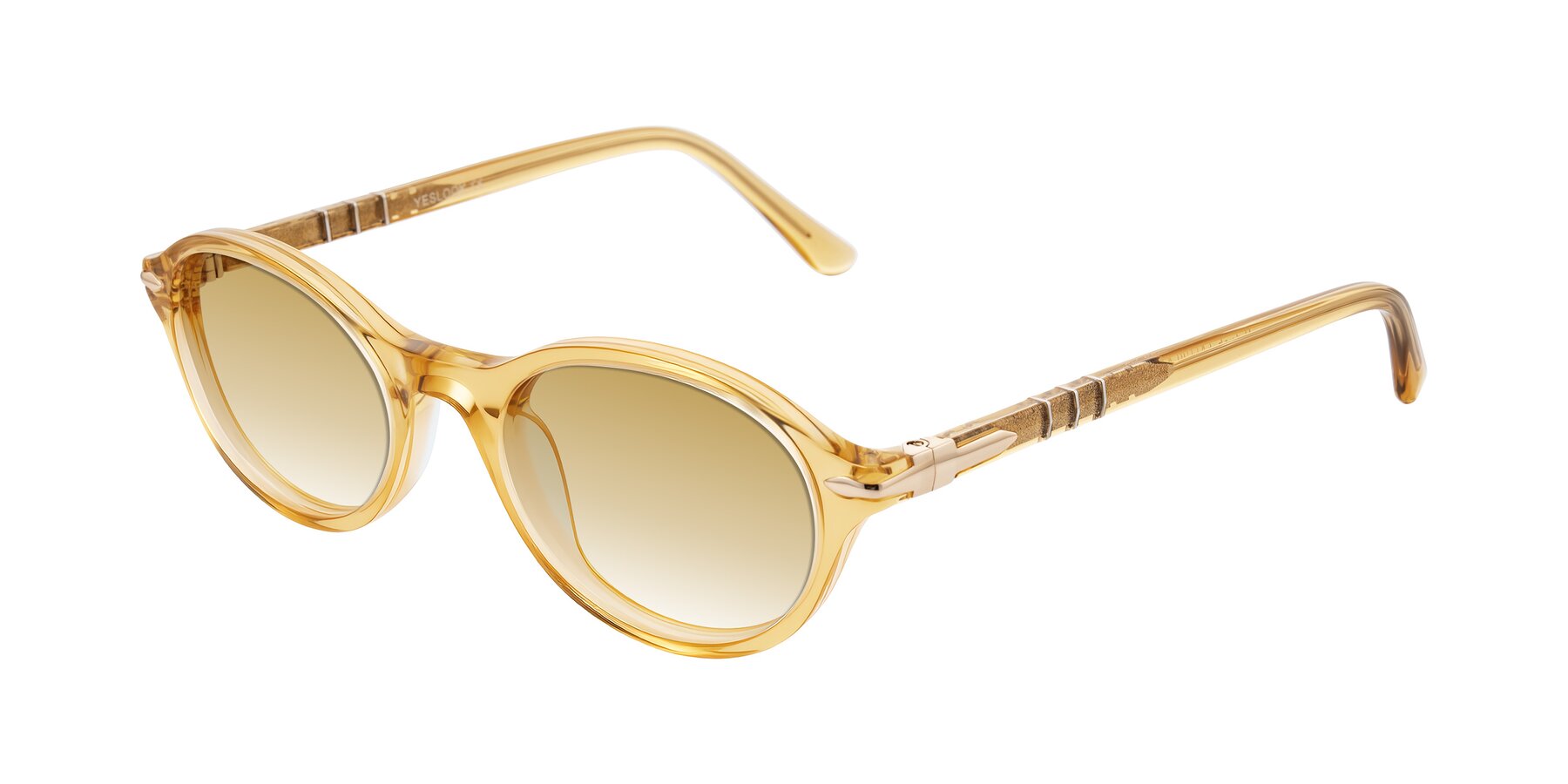Angle of Sidriah in Transparent Amber with Champagne Gradient Lenses