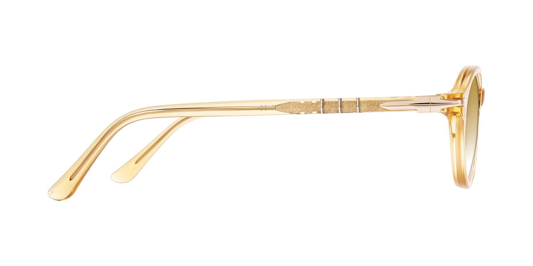 Side of Sidriah in Transparent Amber with Champagne Gradient Lenses