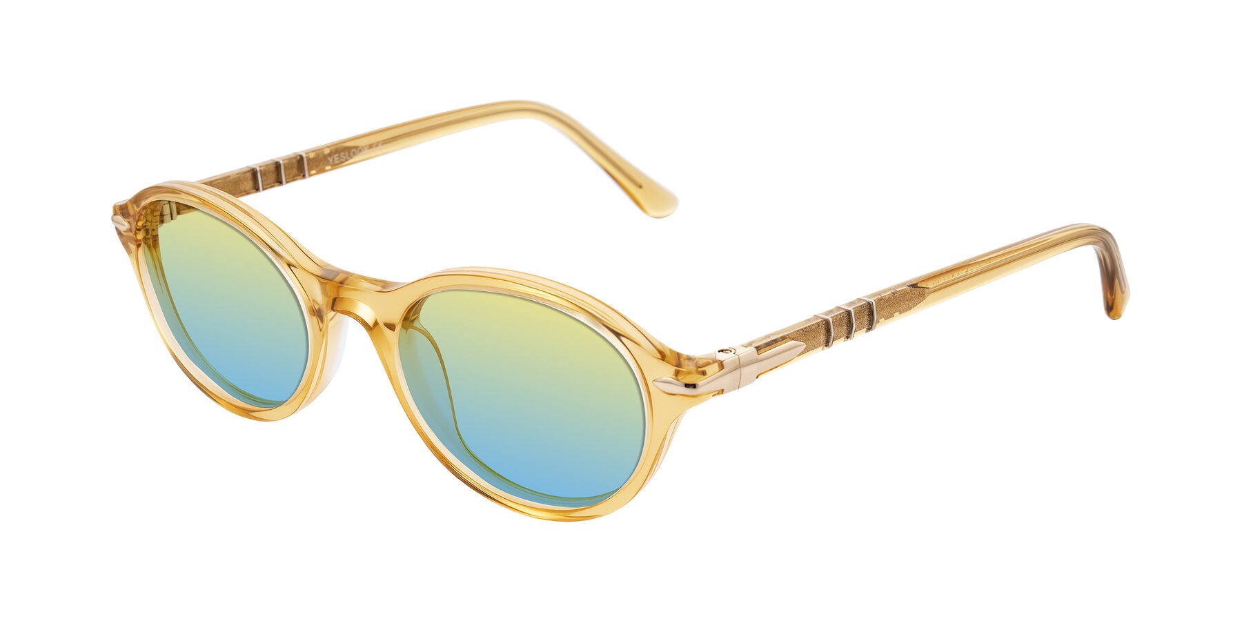 Angle of Sidriah in Transparent Amber with Yellow / Blue Gradient Lenses