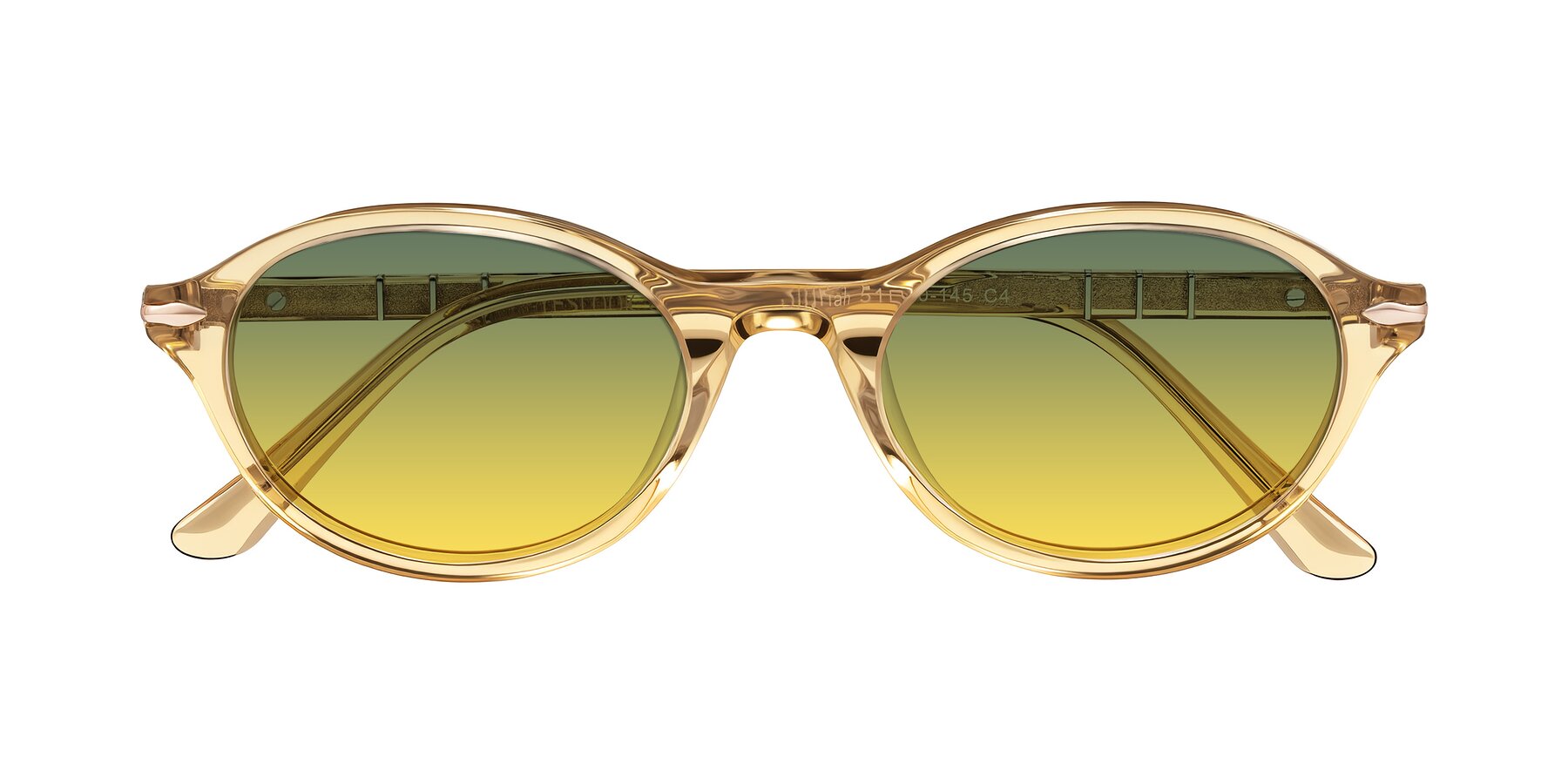 Folded Front of Sidriah in Transparent Amber with Green / Yellow Gradient Lenses