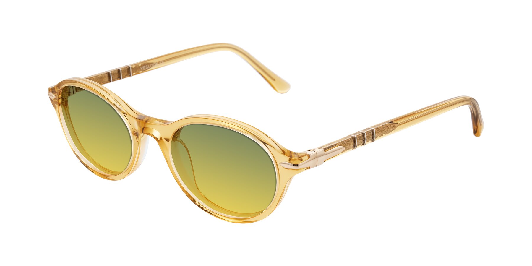 Angle of Sidriah in Transparent Amber with Green / Yellow Gradient Lenses