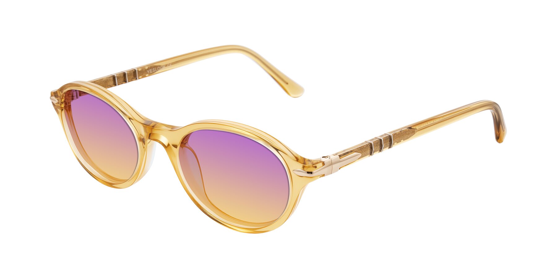Angle of Sidriah in Transparent Amber with Purple / Yellow Gradient Lenses