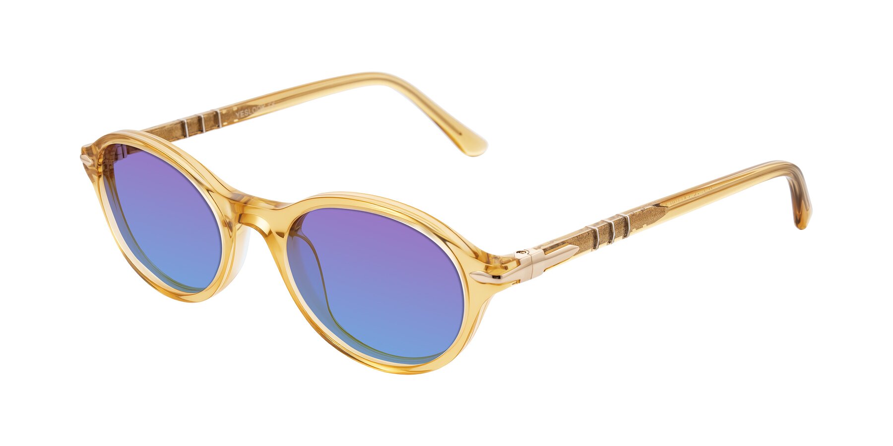 Angle of Sidriah in Transparent Amber with Purple / Blue Gradient Lenses