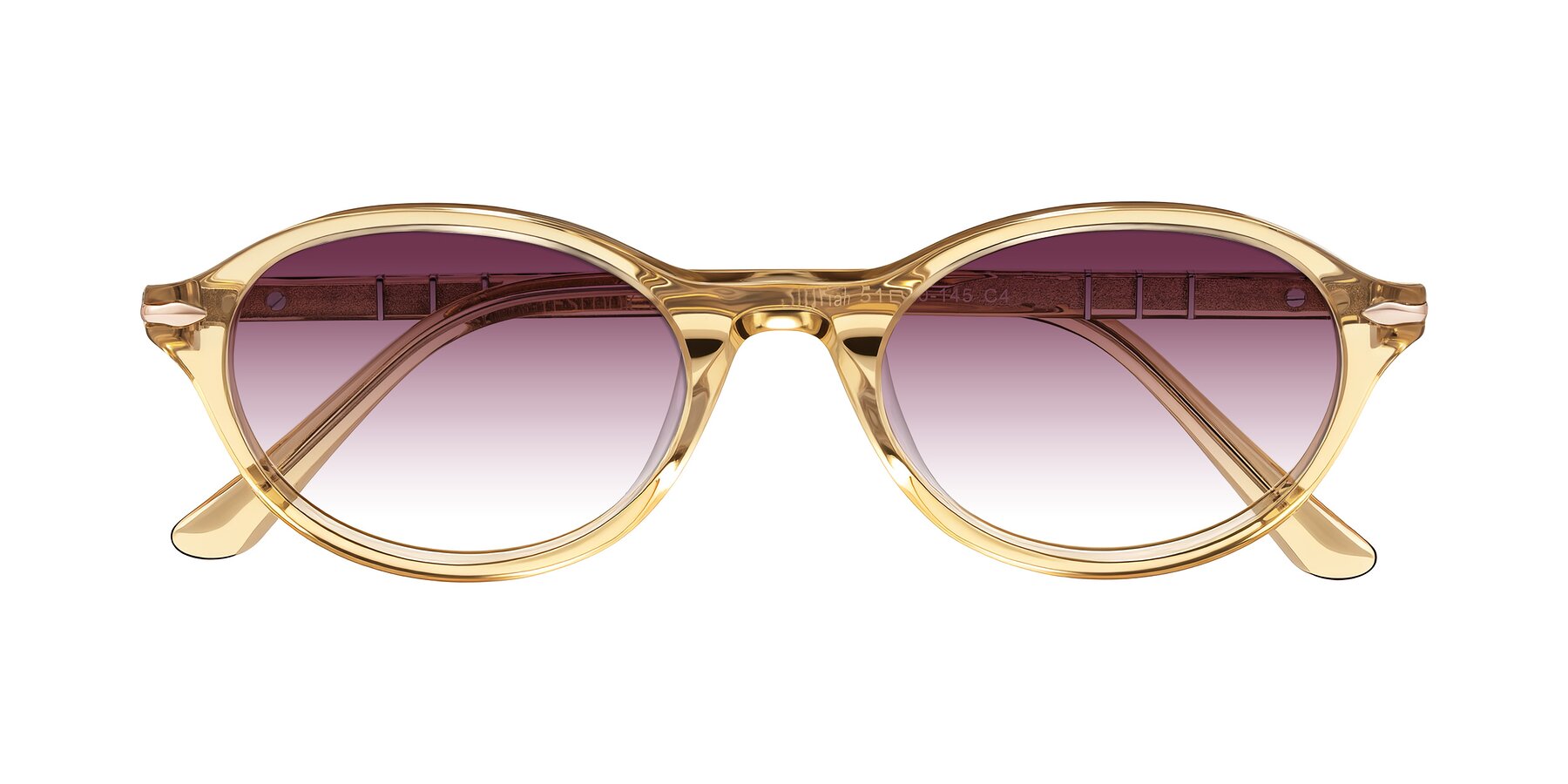 Folded Front of Sidriah in Transparent Amber with Wine Gradient Lenses