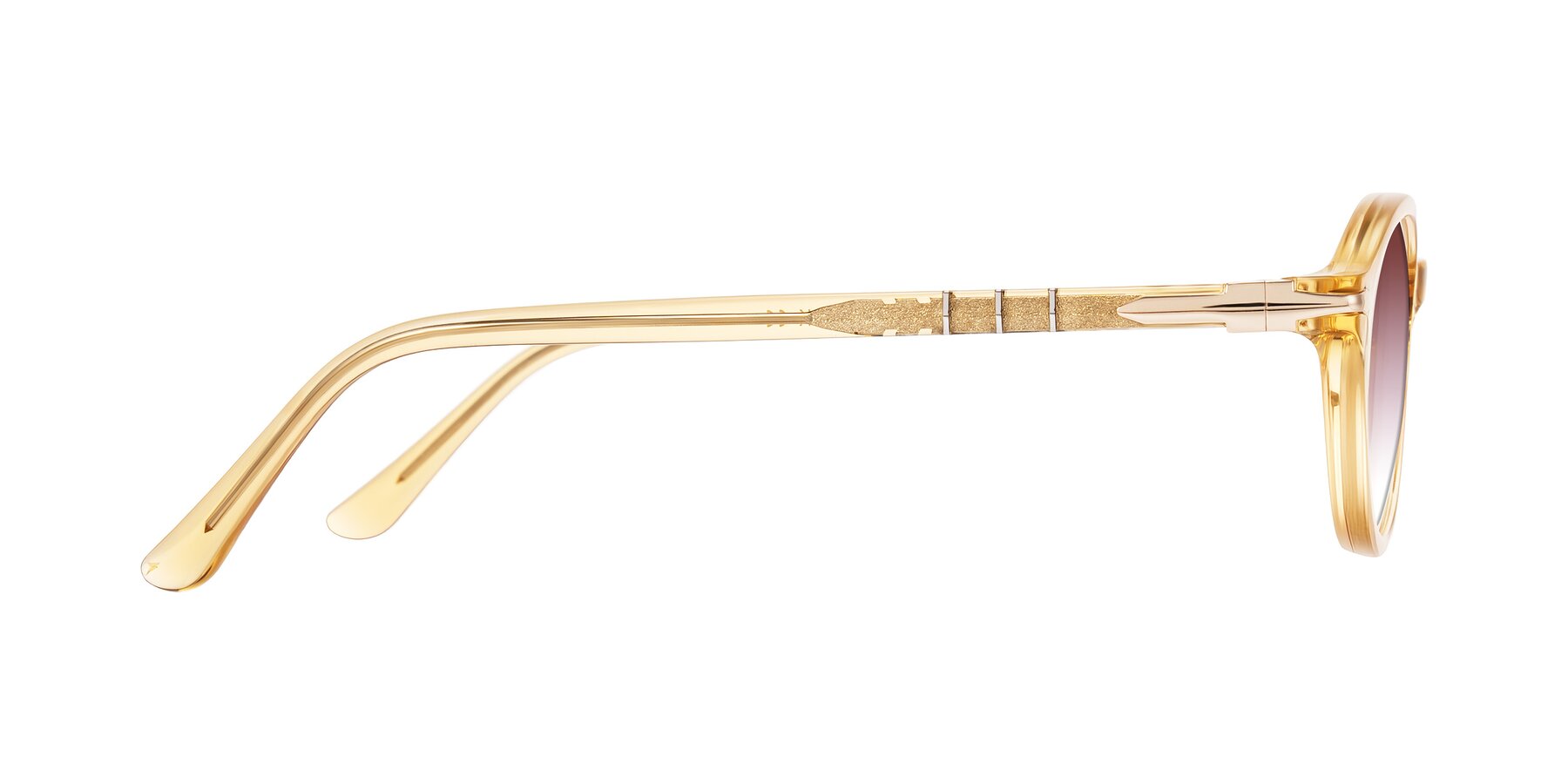 Side of Sidriah in Transparent Amber with Garnet Gradient Lenses