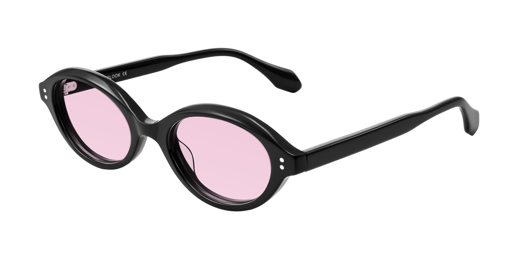 Angle of Prythian in Black with Light Pink Tinted Lenses