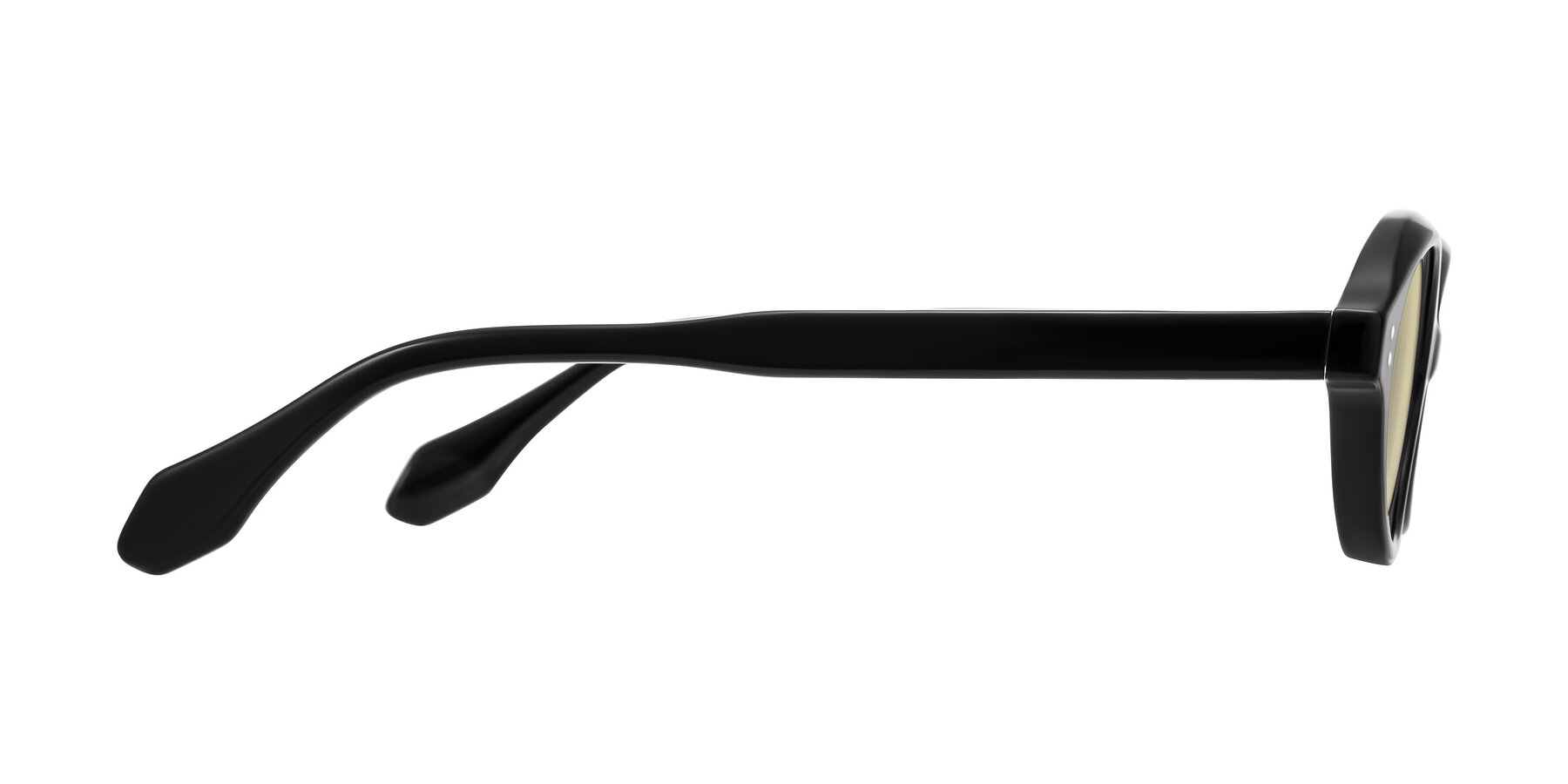Side of Prythian in Black with Light Champagne Tinted Lenses