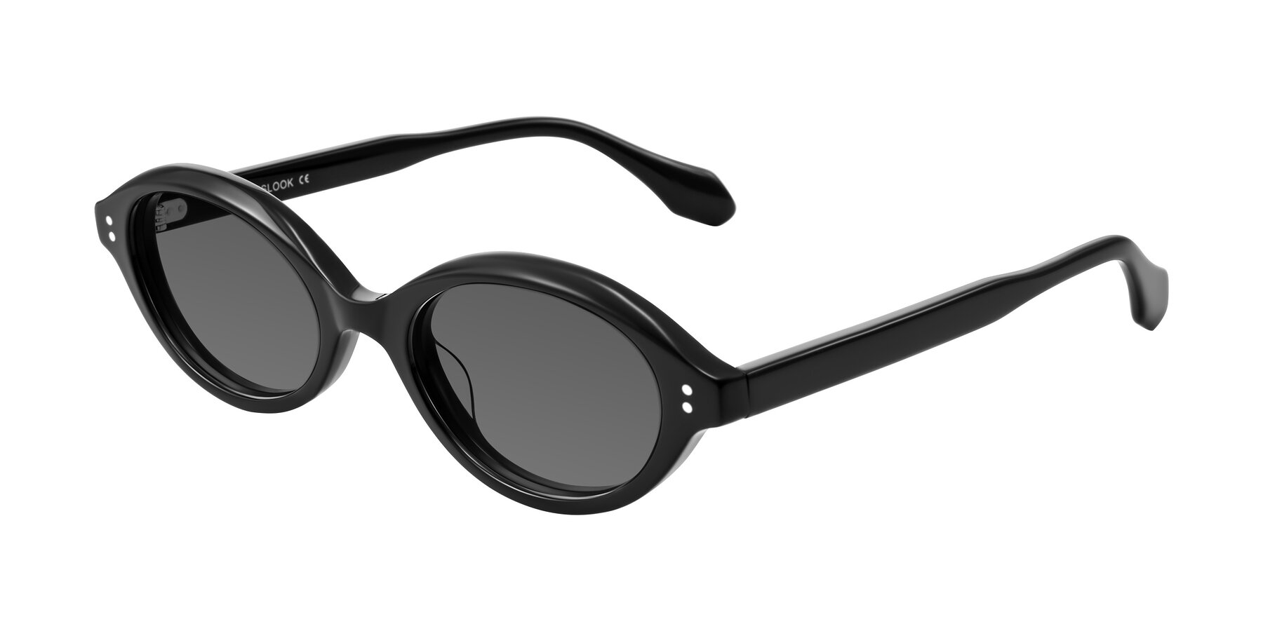 Angle of Prythian in Black with Medium Gray Tinted Lenses