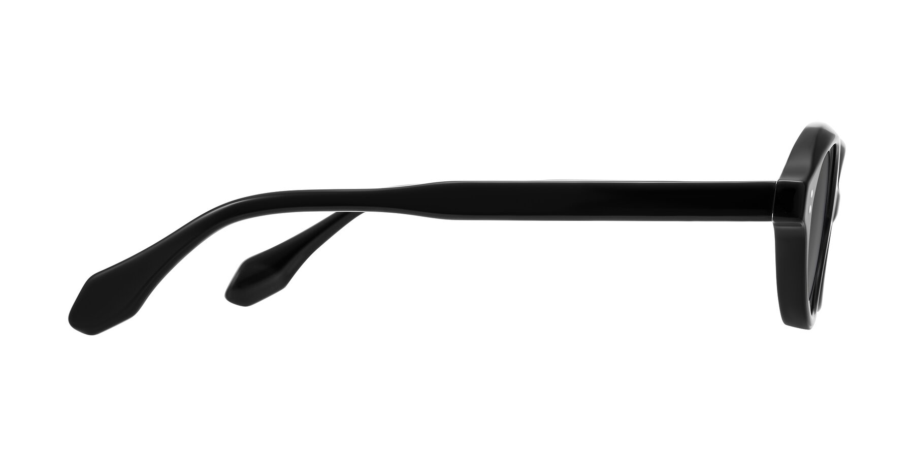 Side of Prythian in Black with Medium Gray Tinted Lenses