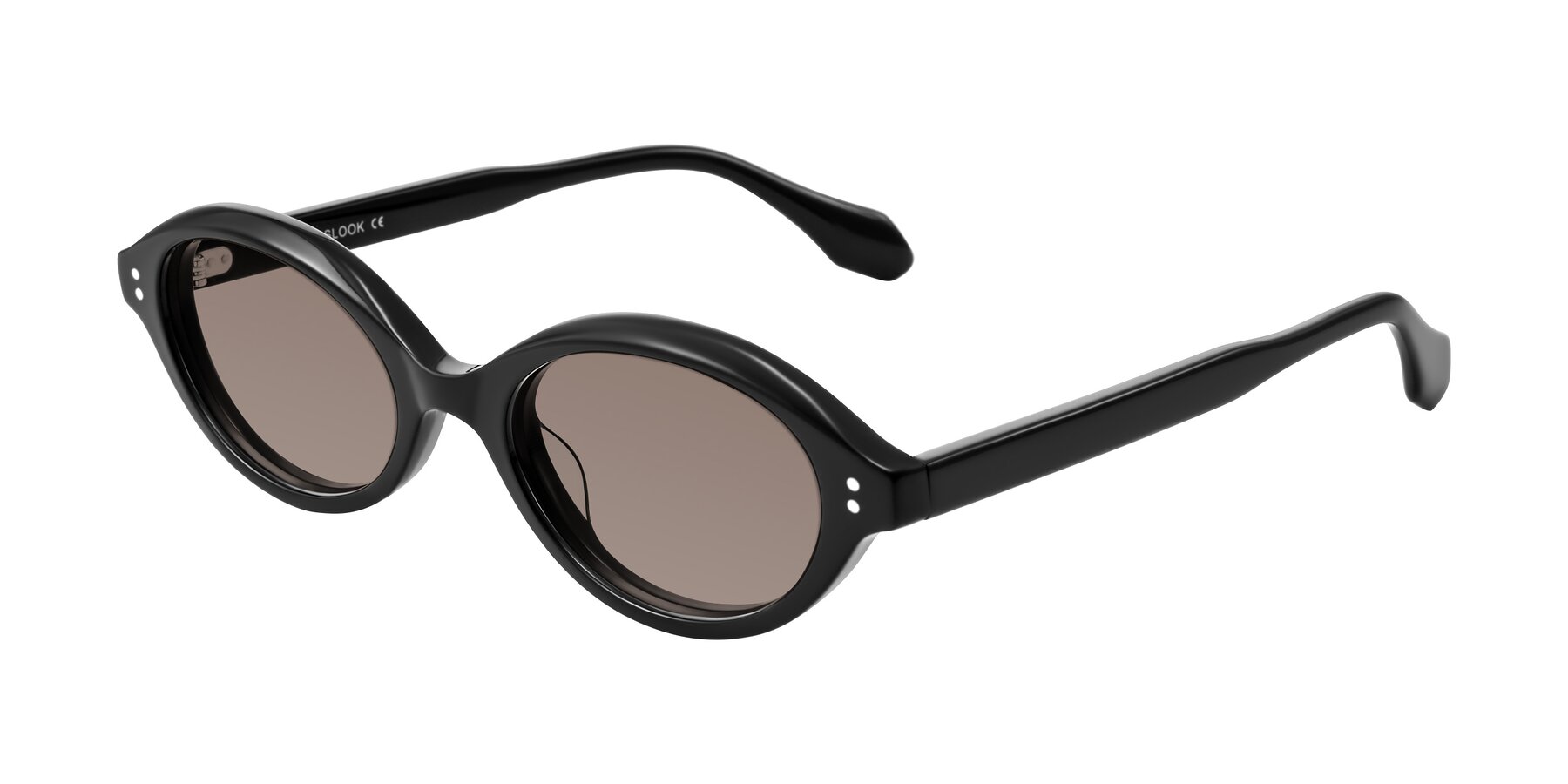 Angle of Prythian in Black with Medium Brown Tinted Lenses