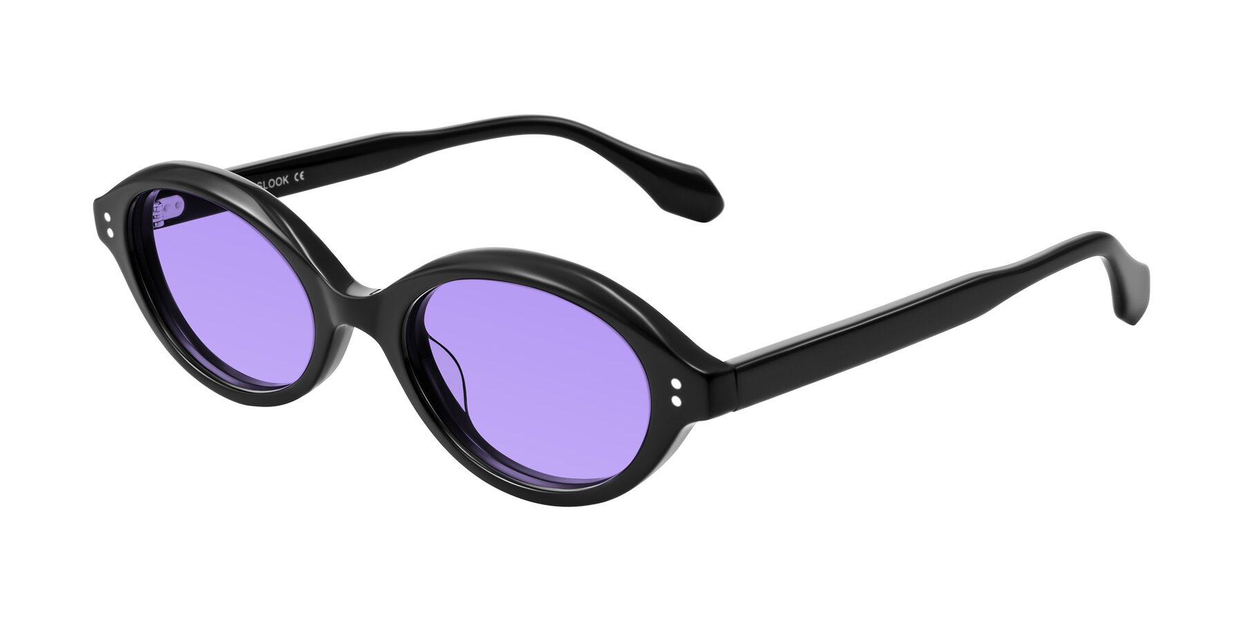 Angle of Prythian in Black with Medium Purple Tinted Lenses