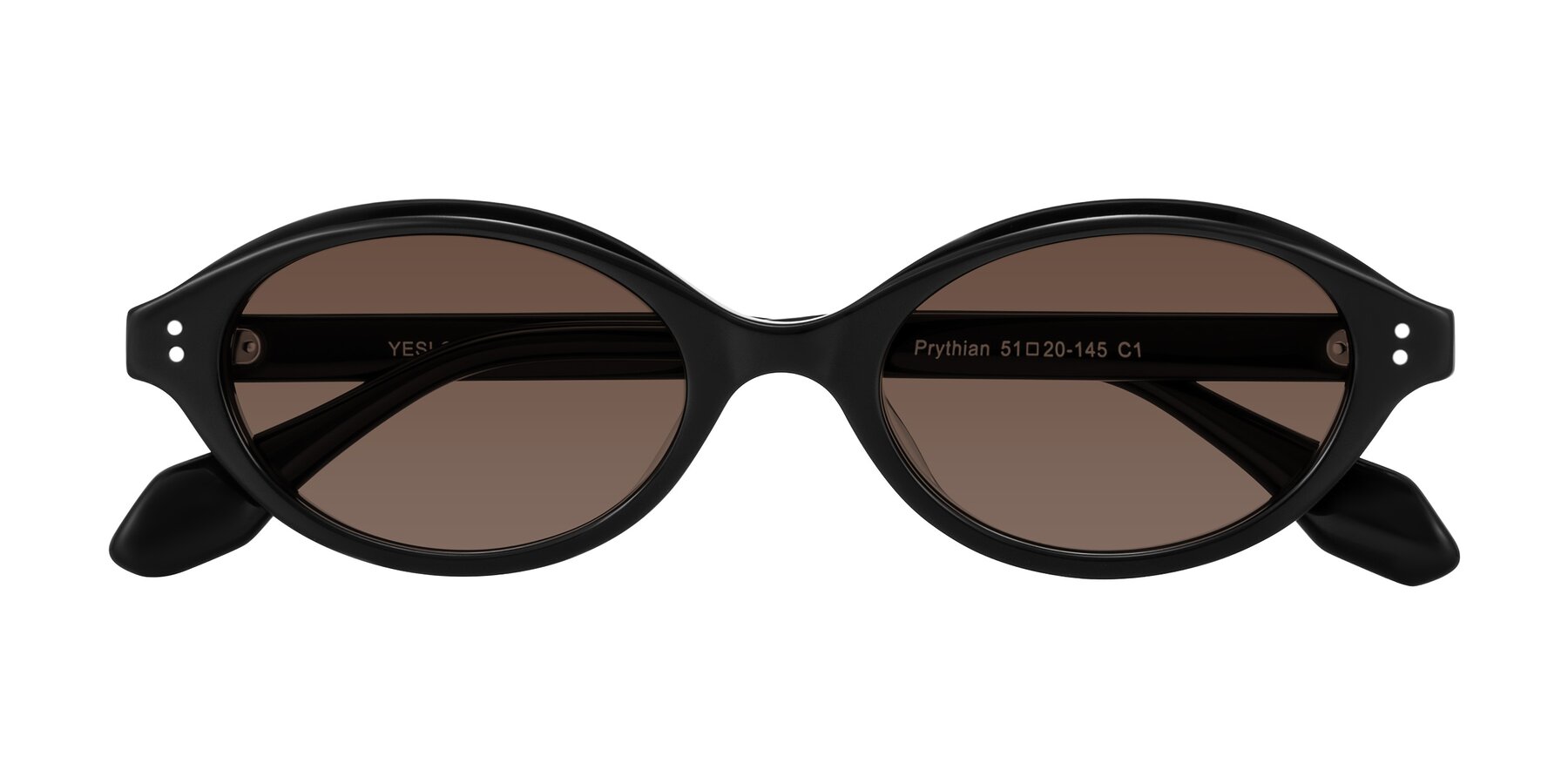 Folded Front of Prythian in Black with Brown Tinted Lenses
