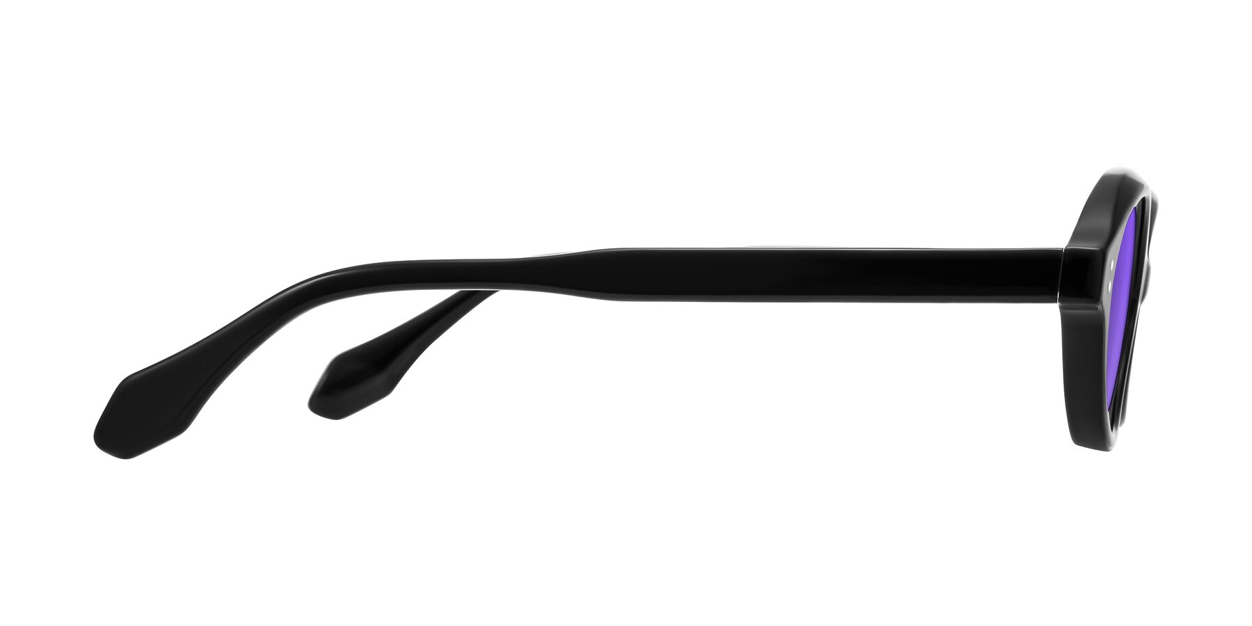Side of Prythian in Black with Purple Tinted Lenses