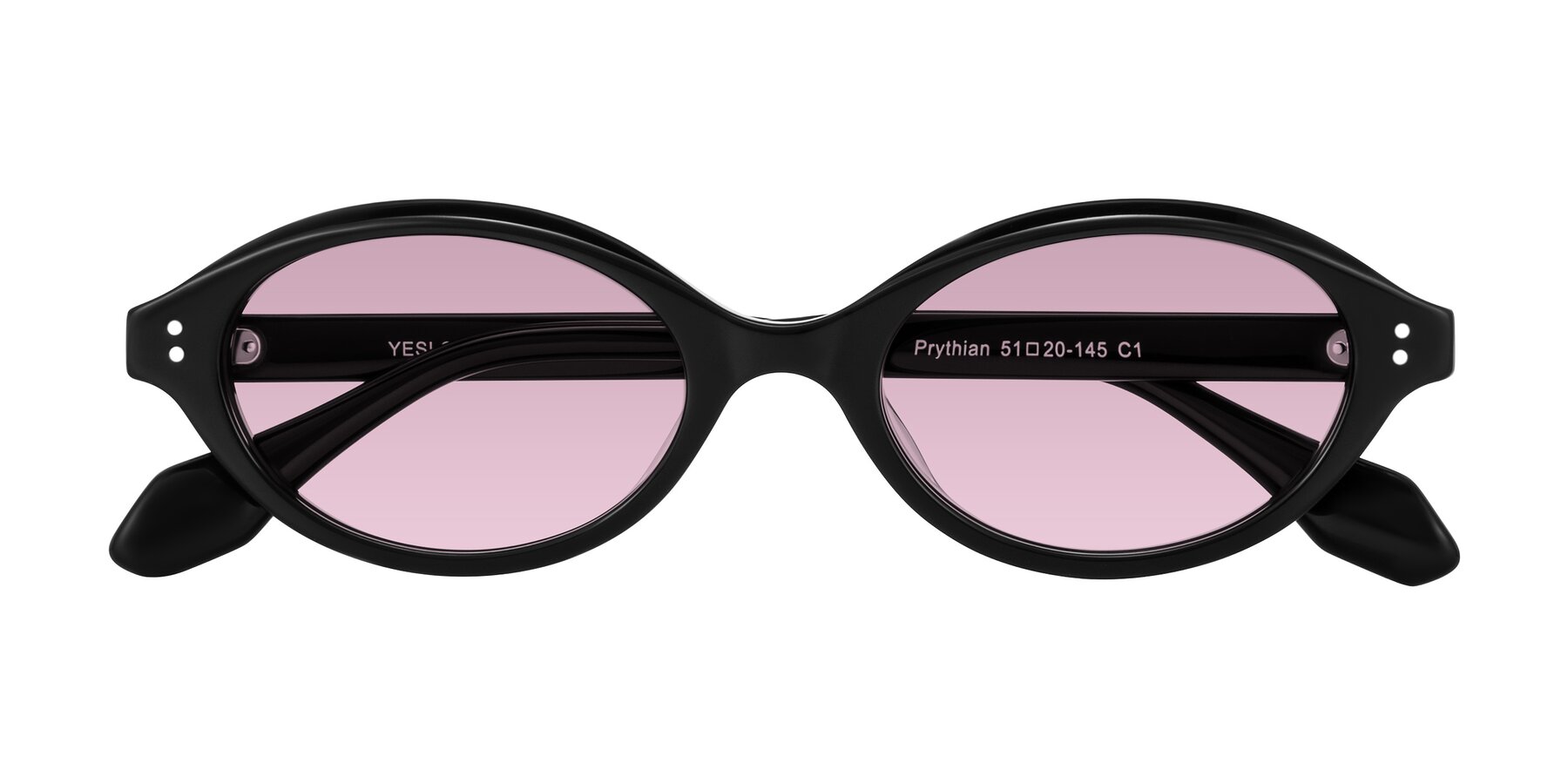 Folded Front of Prythian in Black with Light Wine Tinted Lenses