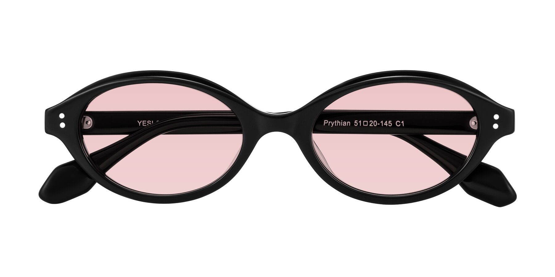 Folded Front of Prythian in Black with Light Garnet Tinted Lenses