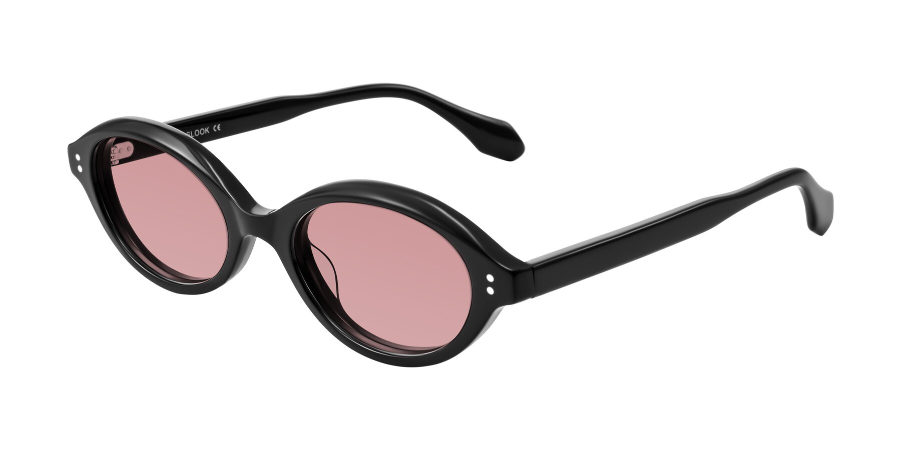 Angle of Prythian in Black with Medium Garnet Tinted Lenses