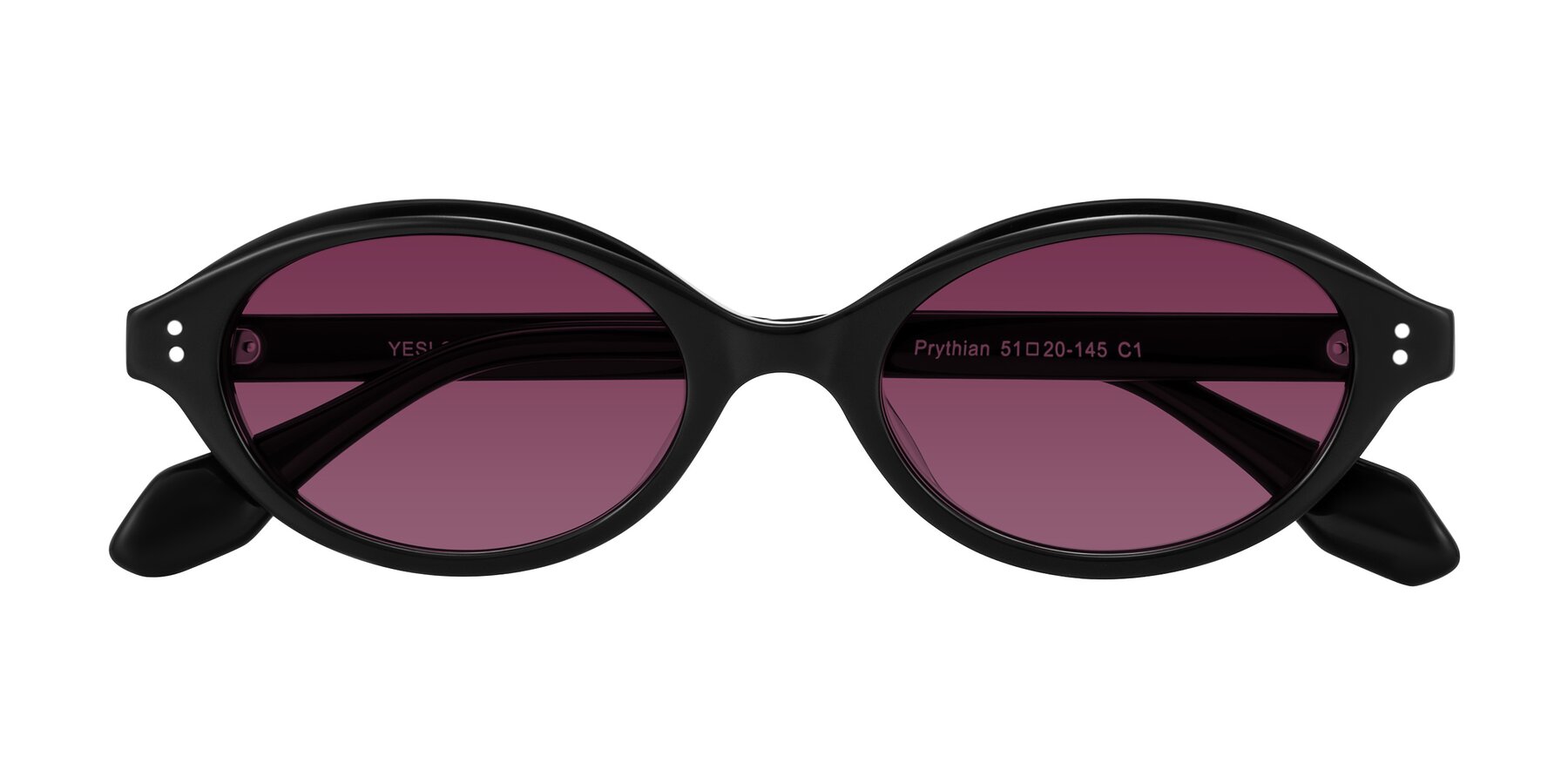 Folded Front of Prythian in Black with Wine Tinted Lenses