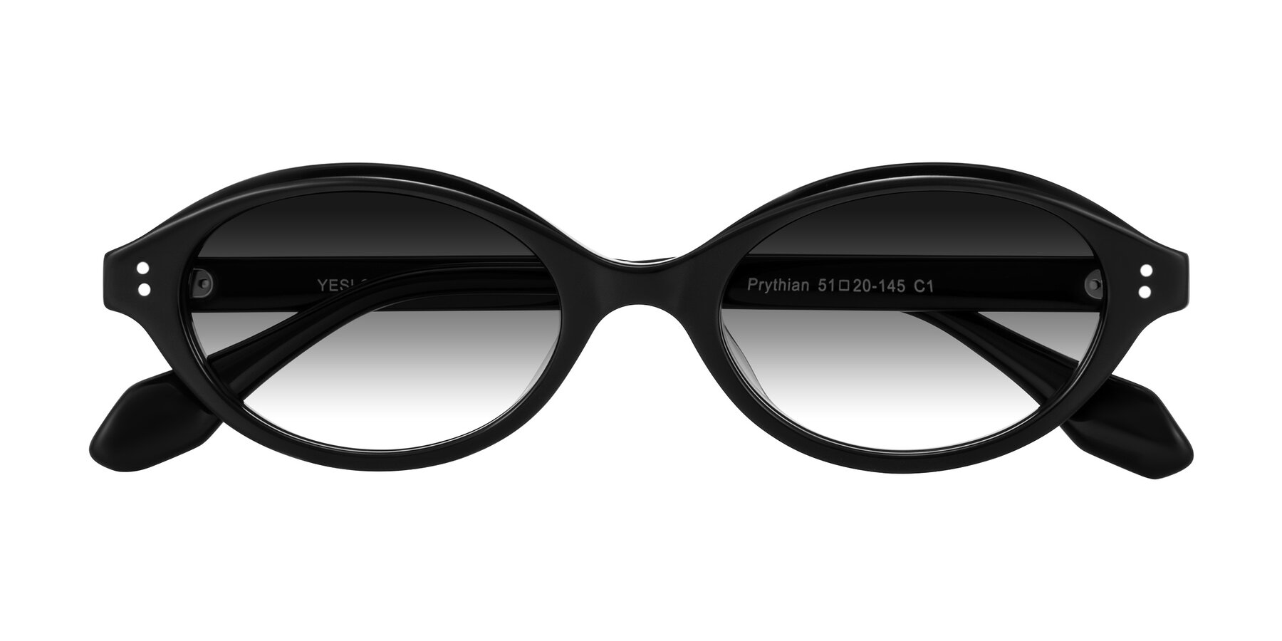 Folded Front of Prythian in Black with Gray Gradient Lenses
