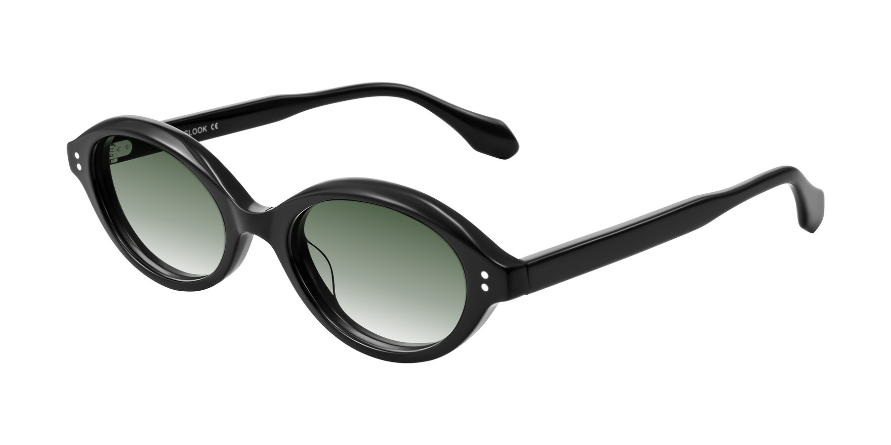 Angle of Prythian in Black with Green Gradient Lenses