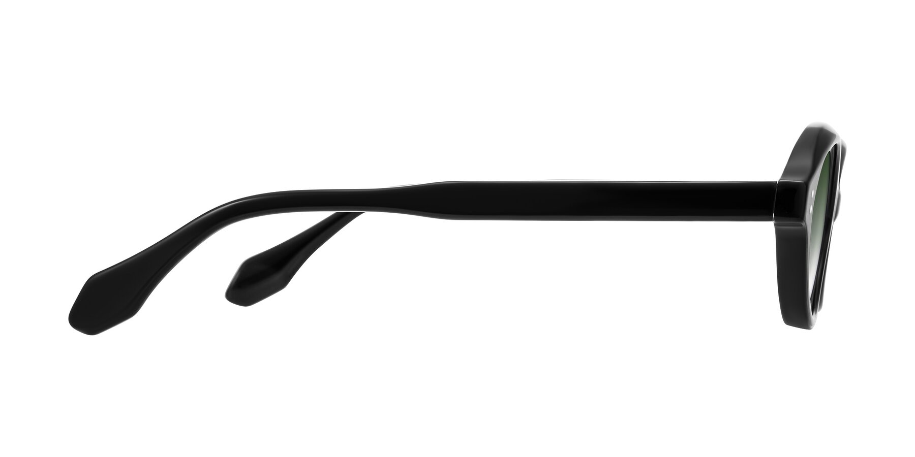Side of Prythian in Black with Green Gradient Lenses