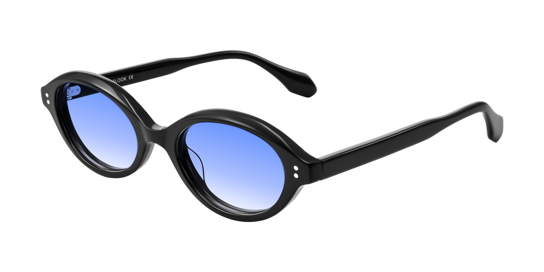 Angle of Prythian in Black with Blue Gradient Lenses
