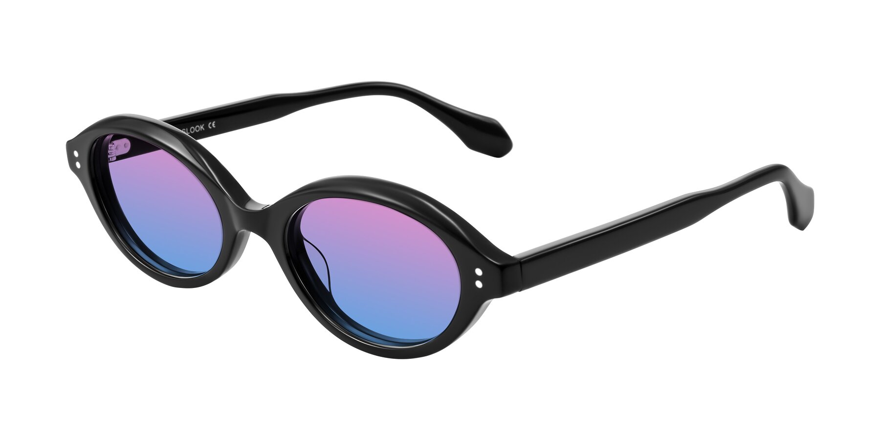 Angle of Prythian in Black with Pink / Blue Gradient Lenses