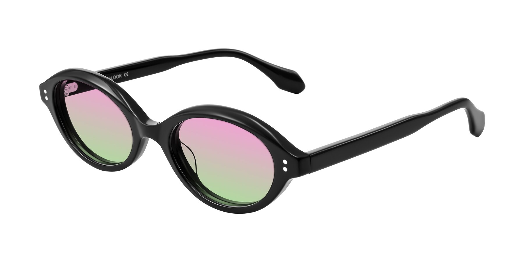 Angle of Prythian in Black with Pink / Green Gradient Lenses