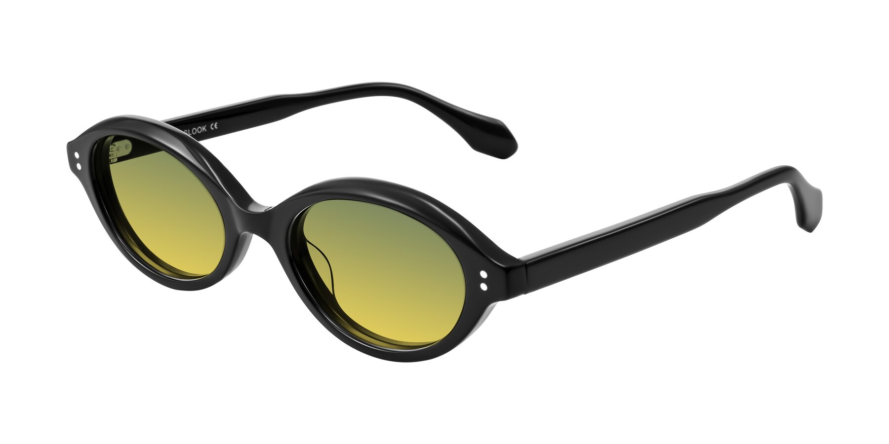 Angle of Prythian in Black with Green / Yellow Gradient Lenses