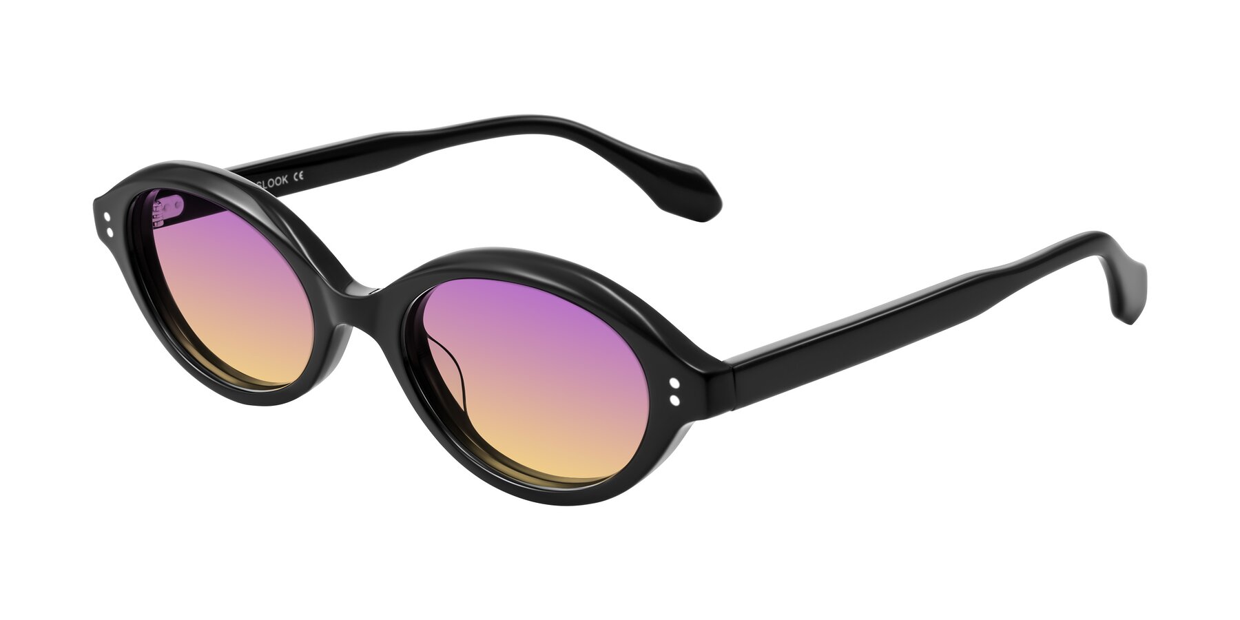 Angle of Prythian in Black with Purple / Yellow Gradient Lenses