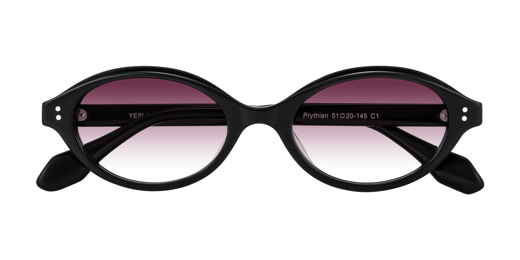 Folded Front of Prythian in Black with Wine Gradient Lenses
