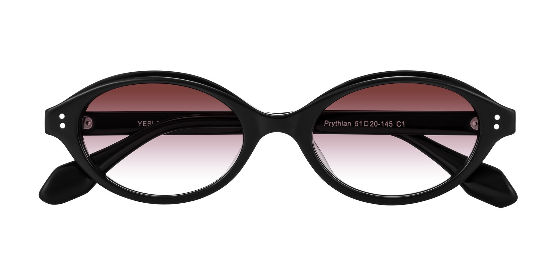 Folded Front of Prythian in Black with Garnet Gradient Lenses