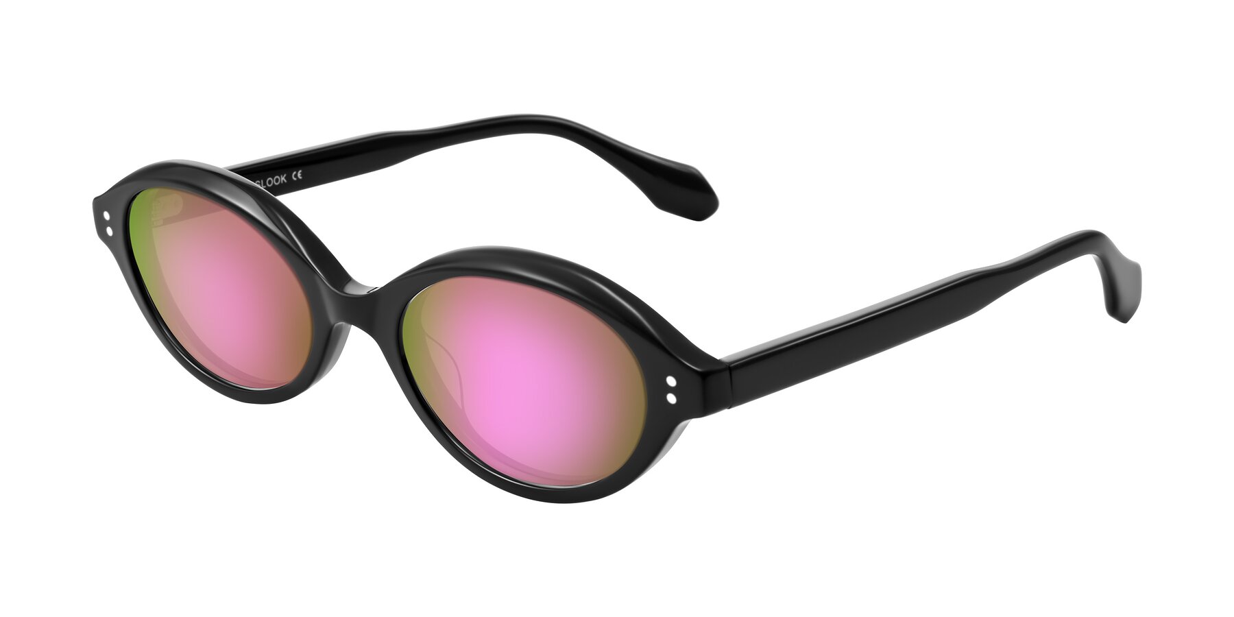 Angle of Prythian in Black with Pink Mirrored Lenses