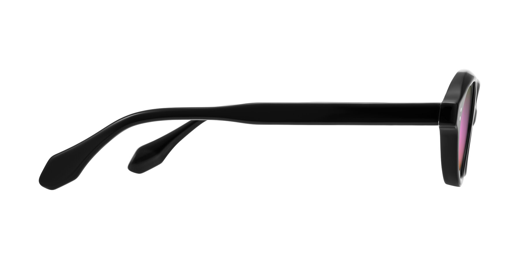 Side of Prythian in Black with Pink Mirrored Lenses