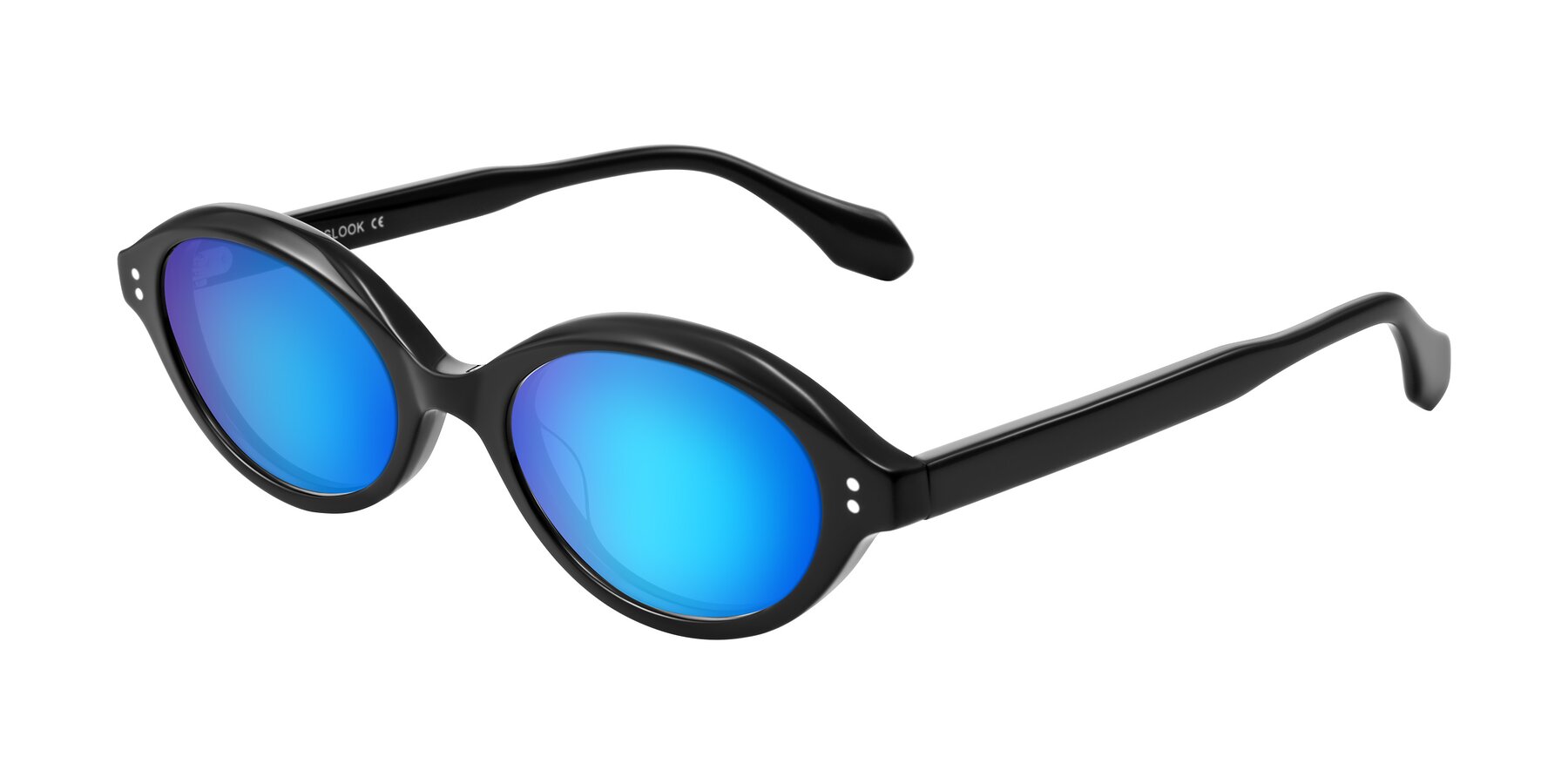 Angle of Prythian in Black with Blue Mirrored Lenses