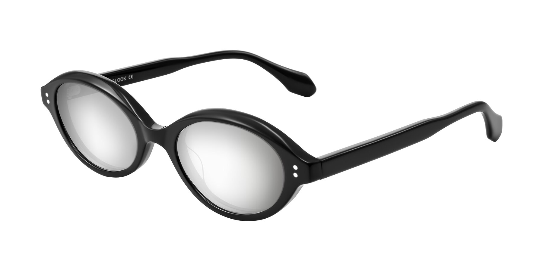 Angle of Prythian in Black with Silver Mirrored Lenses