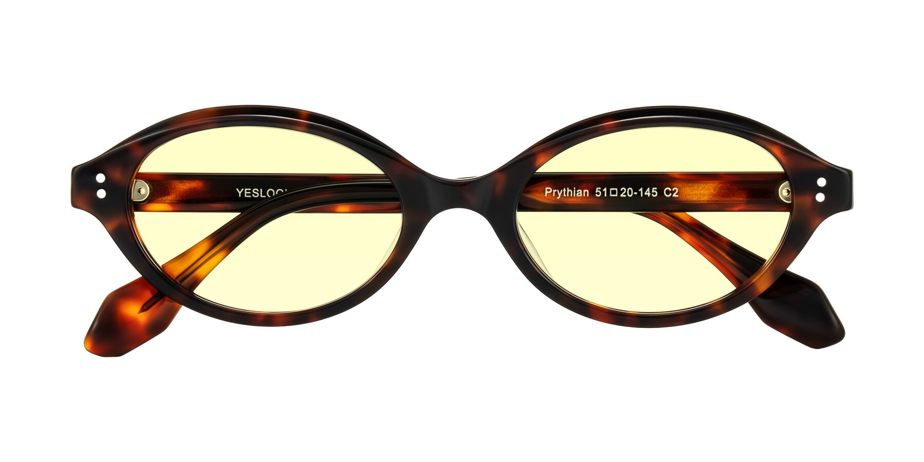 Folded Front of Prythian in Tortoise with Light Yellow Tinted Lenses
