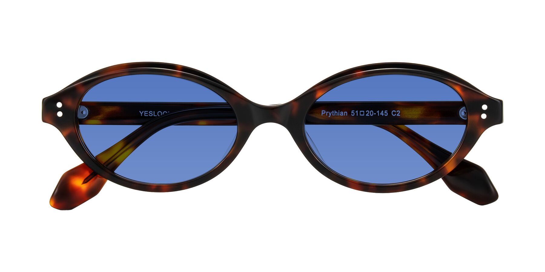 Folded Front of Prythian in Tortoise with Blue Tinted Lenses
