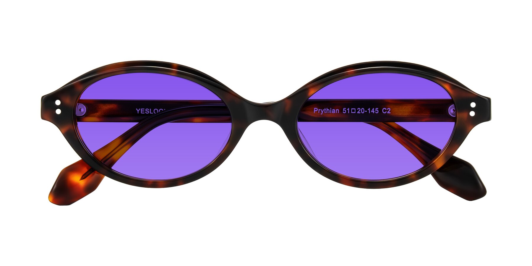 Folded Front of Prythian in Tortoise with Purple Tinted Lenses