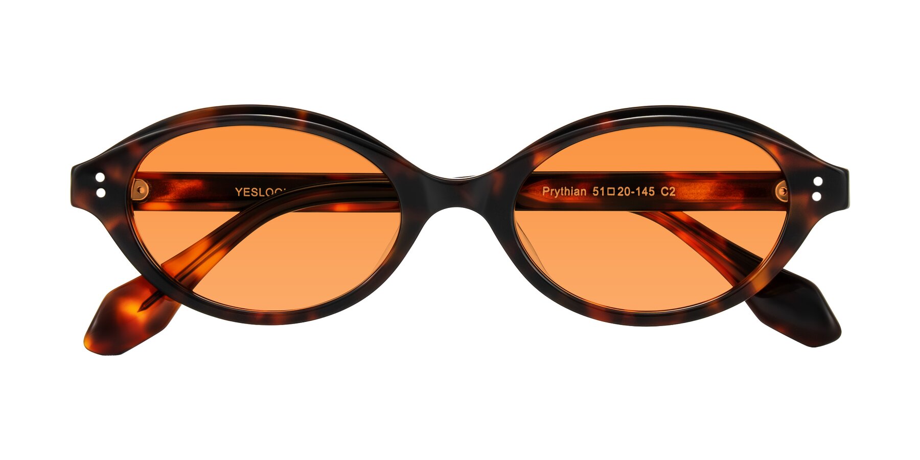 Folded Front of Prythian in Tortoise with Orange Tinted Lenses