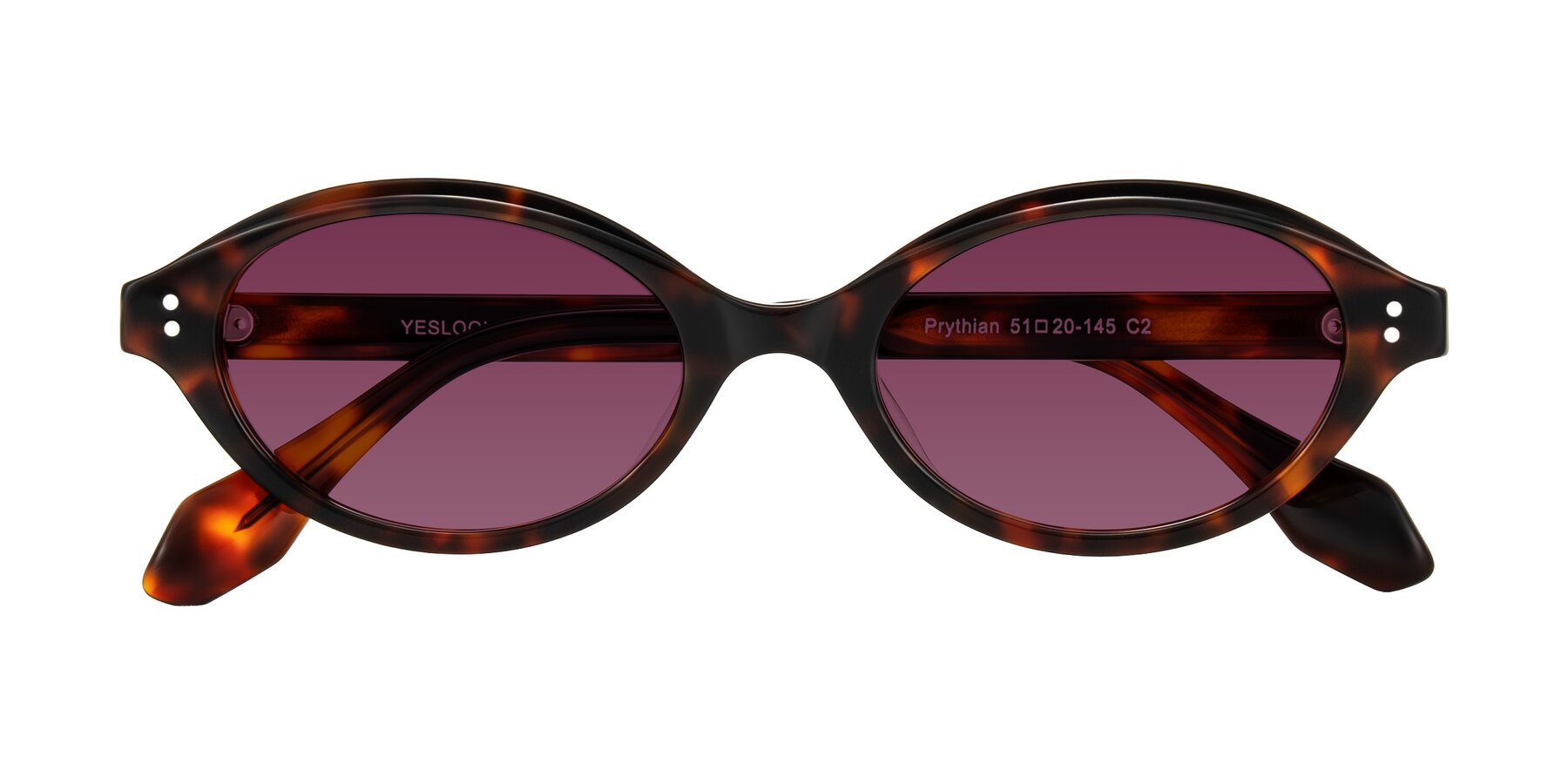 Folded Front of Prythian in Tortoise with Wine Tinted Lenses