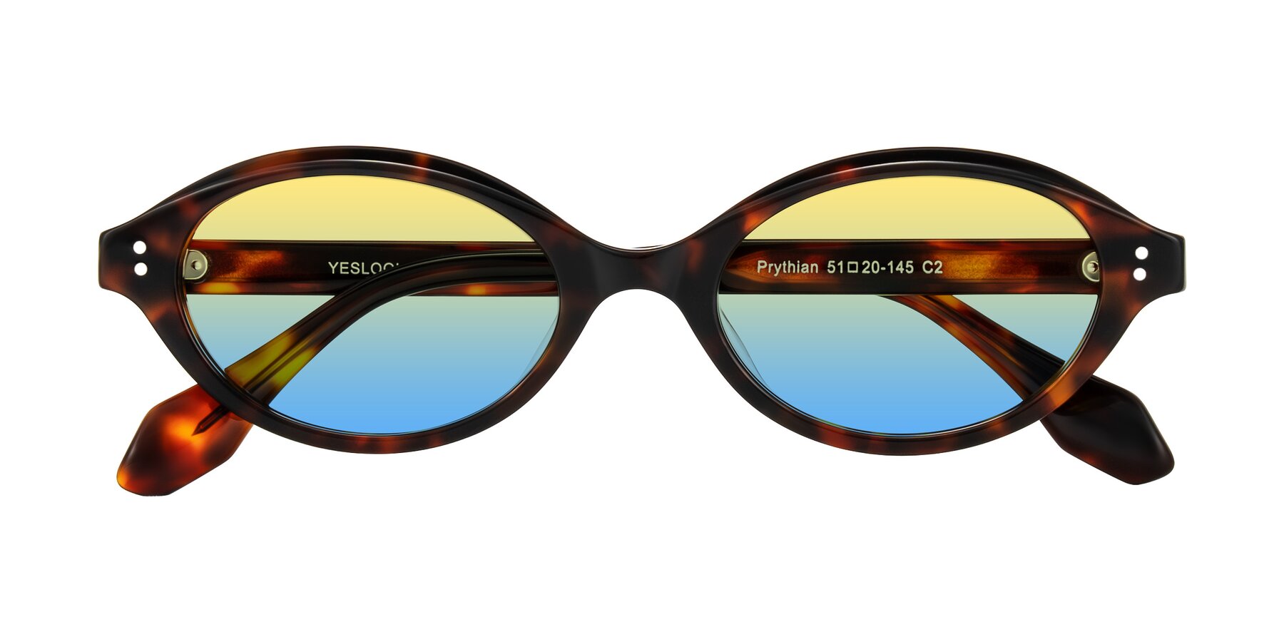 Folded Front of Prythian in Tortoise with Yellow / Blue Gradient Lenses