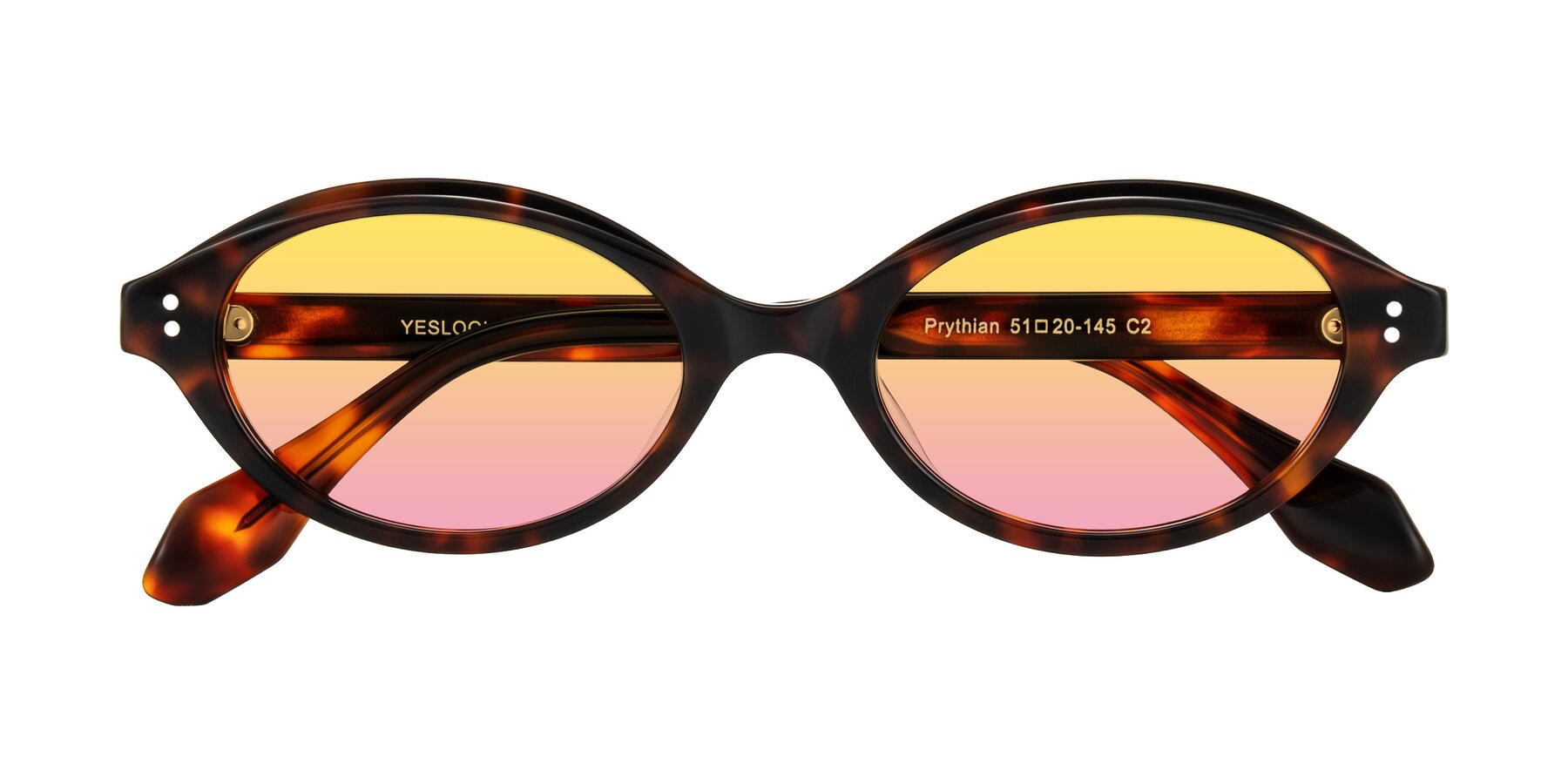 Folded Front of Prythian in Tortoise with Yellow / Pink Gradient Lenses