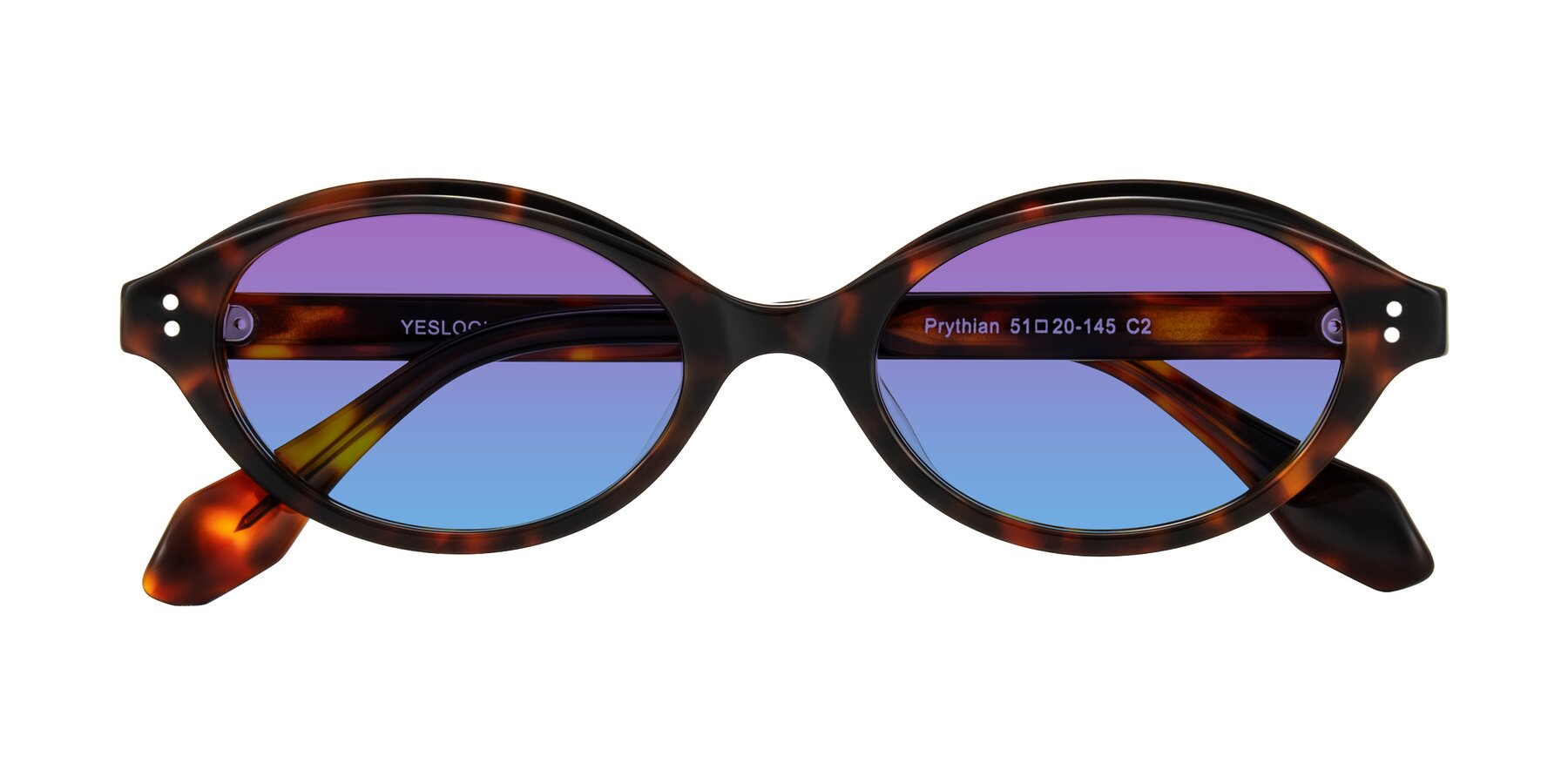 Folded Front of Prythian in Tortoise with Purple / Blue Gradient Lenses