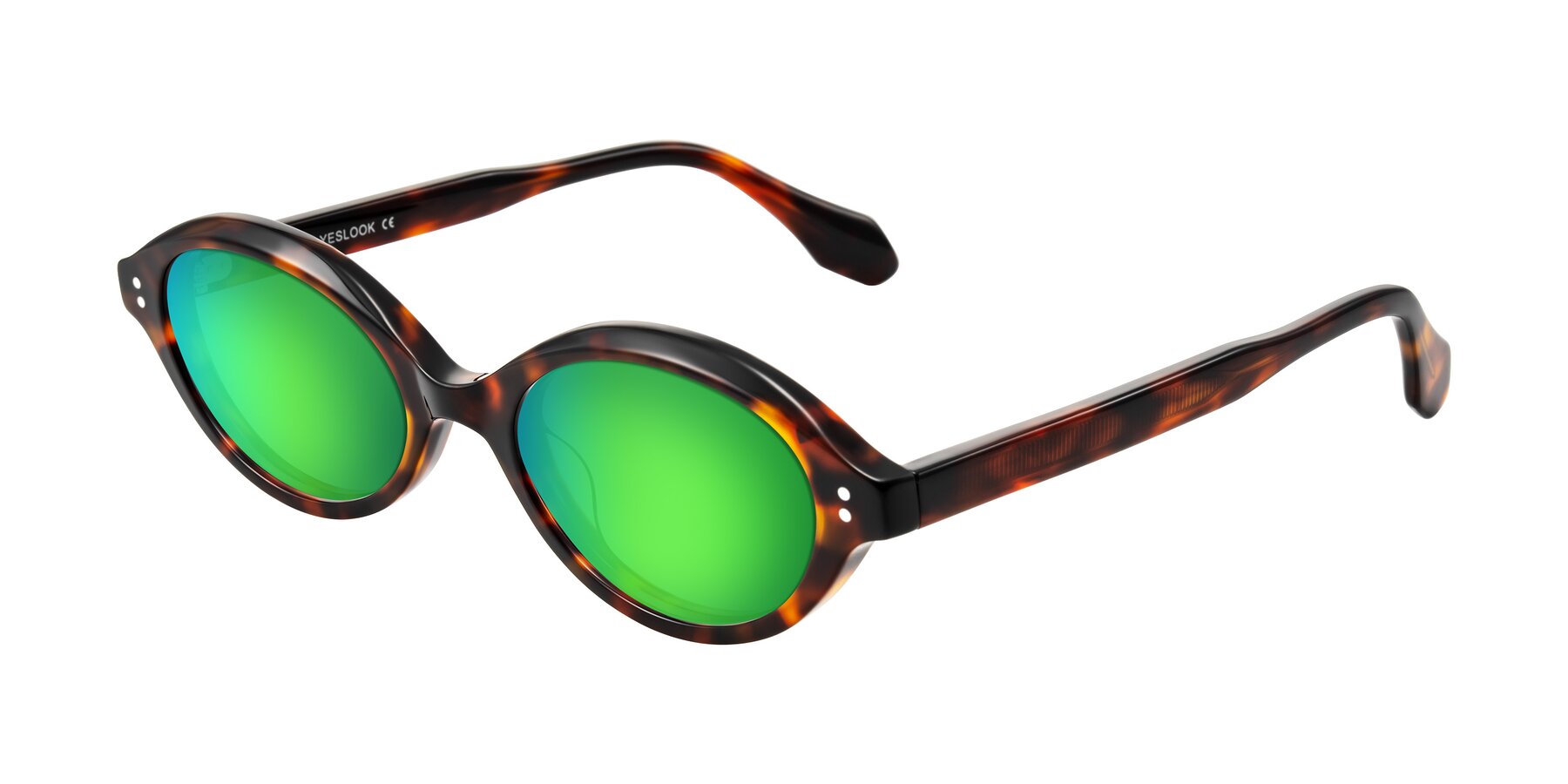 Angle of Prythian in Tortoise with Green Mirrored Lenses