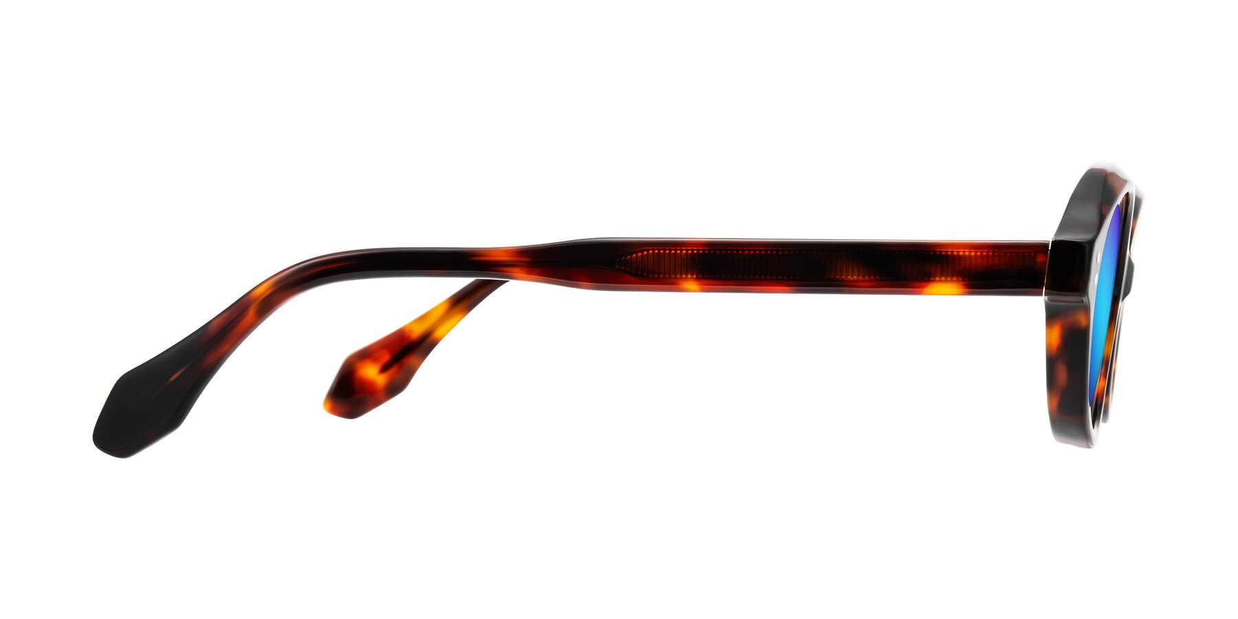 Side of Prythian in Tortoise with Blue Mirrored Lenses