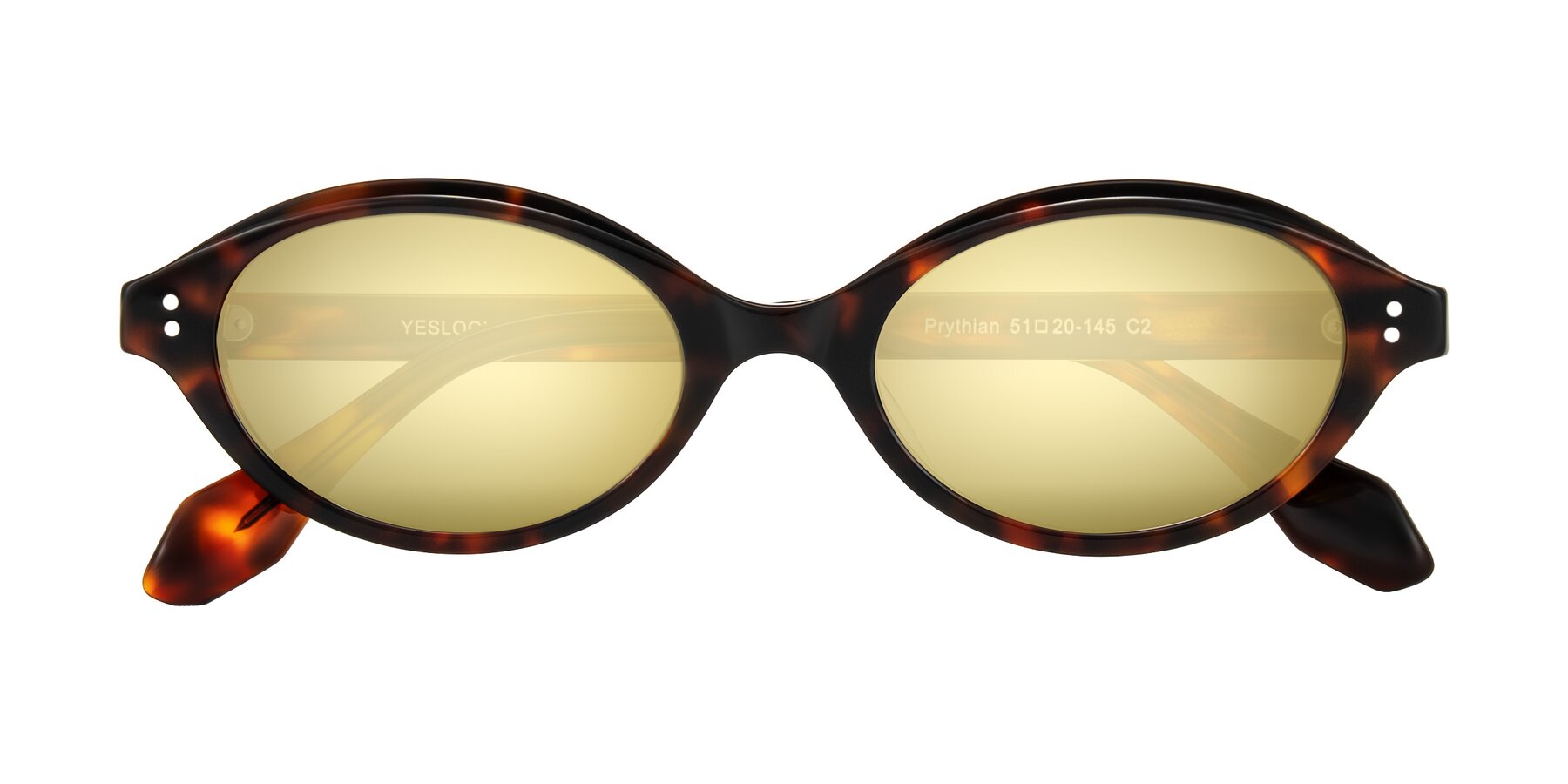 Folded Front of Prythian in Tortoise with Gold Mirrored Lenses