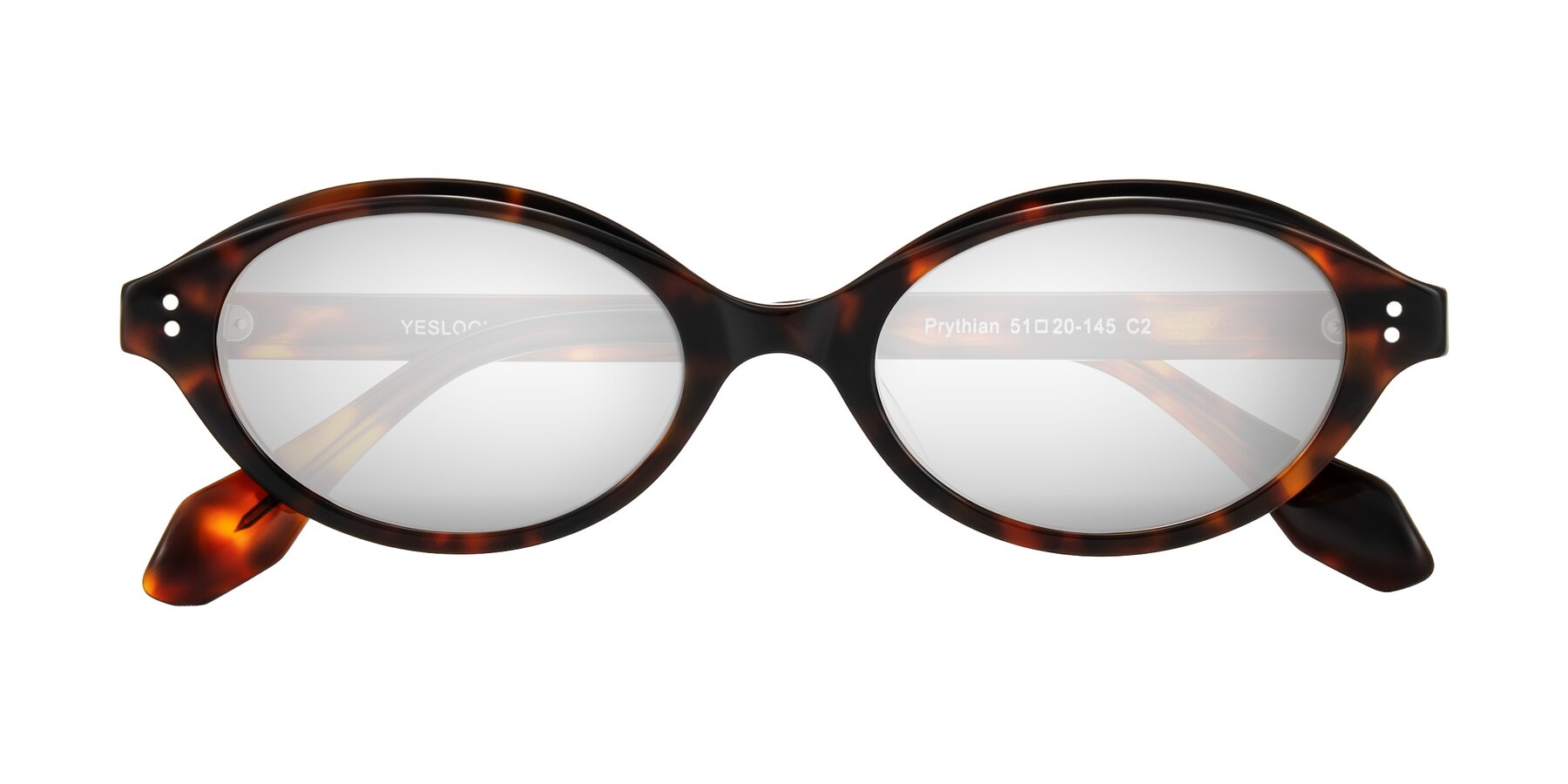 Folded Front of Prythian in Tortoise with Silver Mirrored Lenses