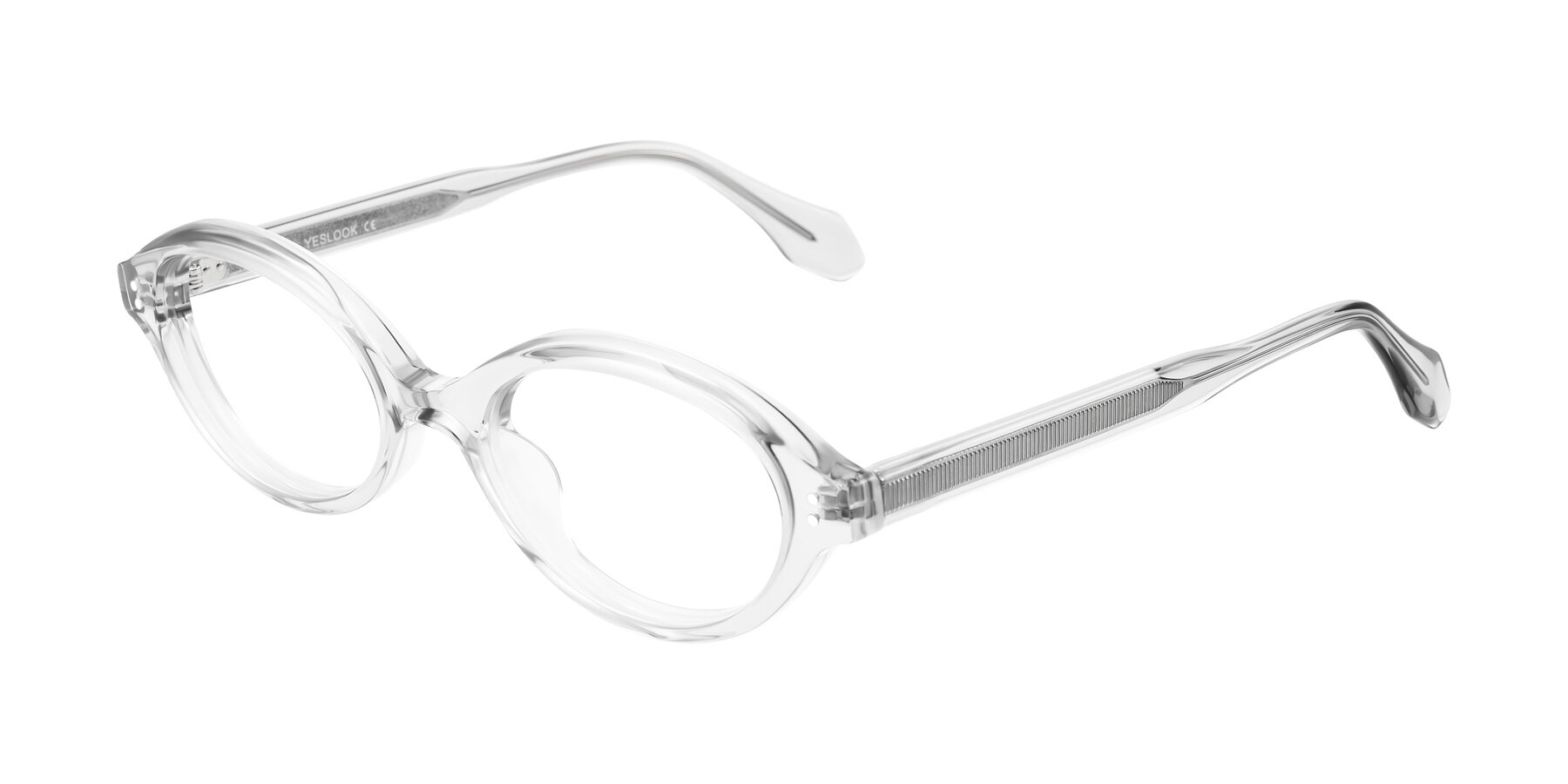Angle of Prythian in Transparent Gray with Clear Eyeglass Lenses